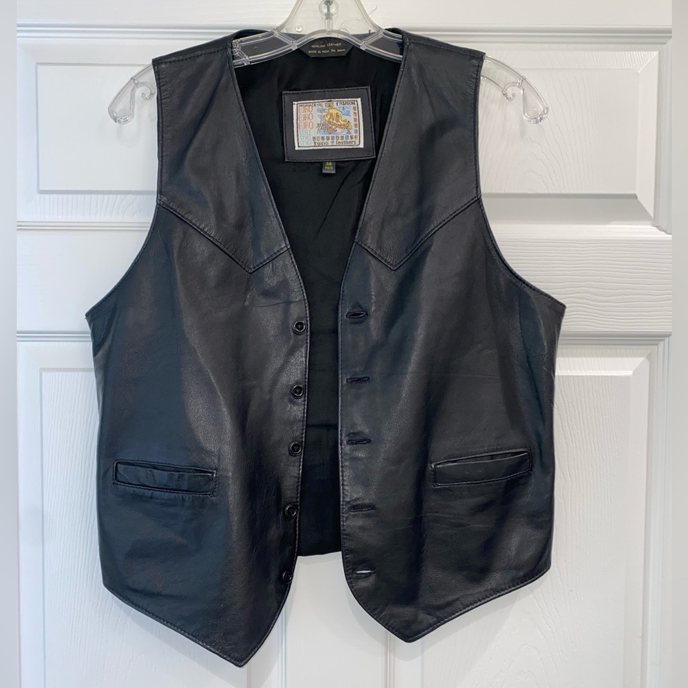 Fundamental Fashion Gino Genuine Leather Men’s Size 38 Reg Vest Gray Euro Style